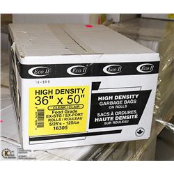 CASE WITH 125 36"X50" CLEAR FOOD GRADE GARBAGE