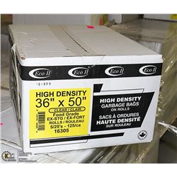 CASE WITH 125 36"X50" CLEAR FOOD GRADE GARBAGE