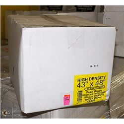 CASE OF 200 43"X48" CLEAR FOOD GRADE GARBAGE BAGS