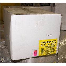 CASE OF 200 43"X48" CLEAR FOOD GRADE GARBAGE BAGS