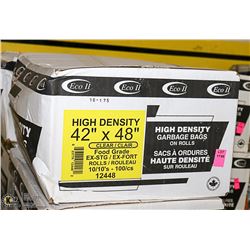 CASE OF 100 42"X48 CLEAR FOOD GRADE GARBAGE BAGS