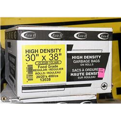 CASE OF 400 30"X38" CLEAR FOOD GRADE GARBAGE BAGS