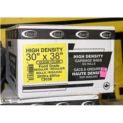 CASE OF 400 30"X38" CLEAR FOOD GRADE GARBAGE BAGS