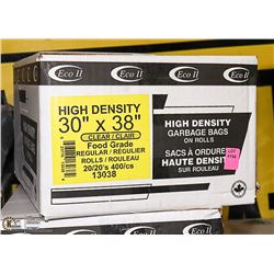 CASE OF 400 30"X38" CLEAR FOOD GRADE GARBAGE BAGS