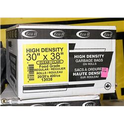 CASE OF 400 30"X38" CLEAR FOOD GRADE GARBAGE BAGS