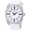 Image 1 : NEW DIESEL WHITE DIAL LEATHER BAND MSRP $299 44MM