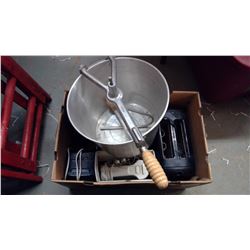 Box With Toaster, Hand Mixer, 2 Radios, Mixer Pot