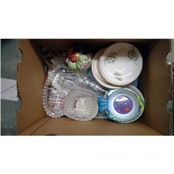 Box With Glassware And Random Dishes