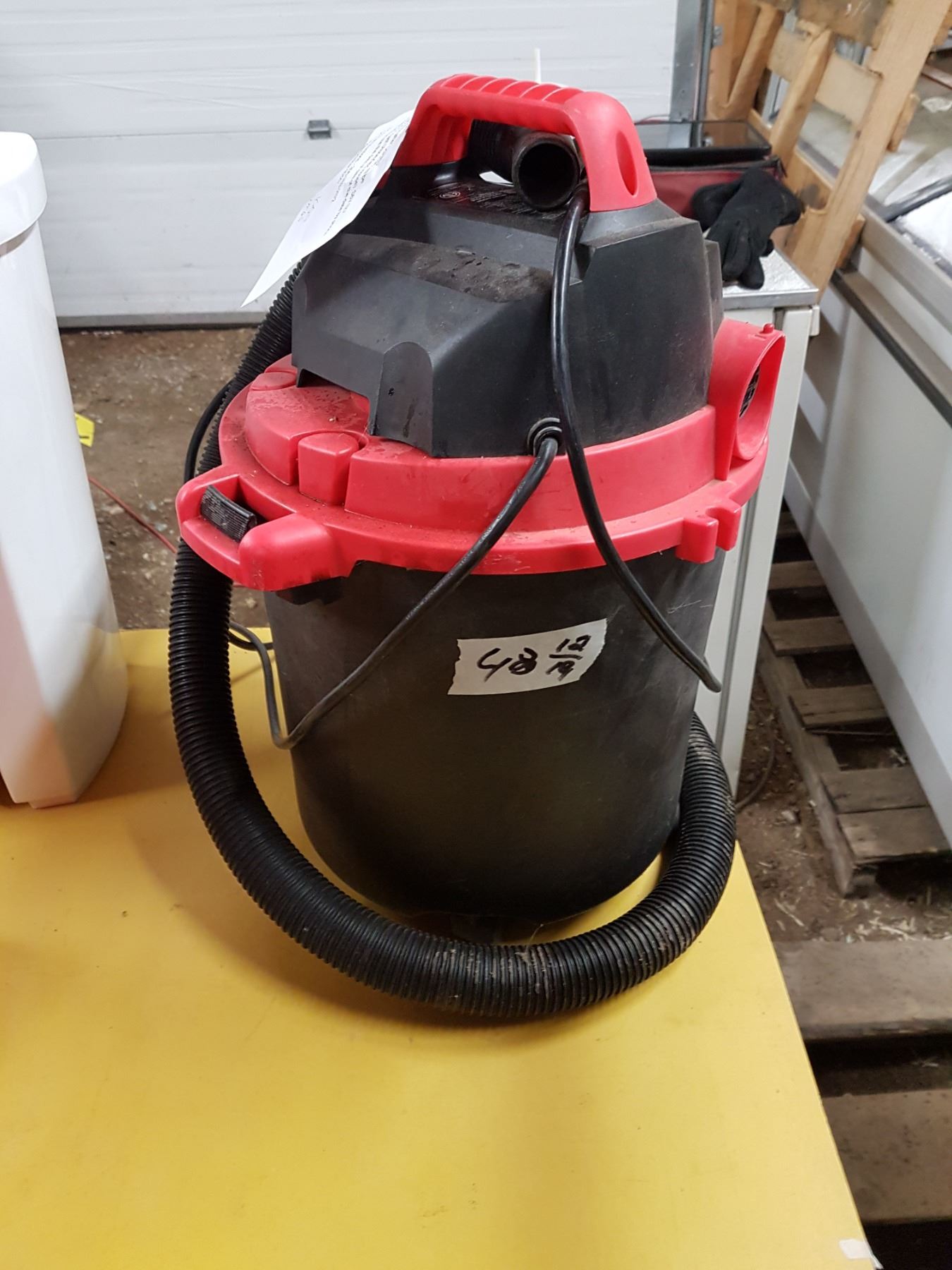 Small Shop Vac w/Accessories, Garbage Cans and Bucket