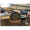 Image 1 : Misc. Lot - 5.5 G water Jug, Dartboard, Crate