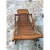 Image 2 : Wooden Recliner Deck Chair with Removable Foot Stool