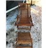 Image 3 : Wooden Recliner Deck Chair with Removable Foot Stool