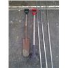 Image 1 : Garden Tools & 3 Lengths of Metal Pipe (28" long)