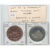 Image 1 : LOT OF 2 DIFFERENT LARGE ROYAL CANADIAN MINT MEDALS. BRONZE AND NICKEL. BOTH DEPICT THE OTTAWA AND W
