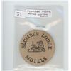Image 1 : 1977-1978 SLUMBER LODGE MOTELS WOODEN DOLLAR. HUGE WOODEN TOKEN IS 2 INCHES WIDE.
