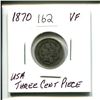 Image 1 : 1870 USA THREE CENT COIN