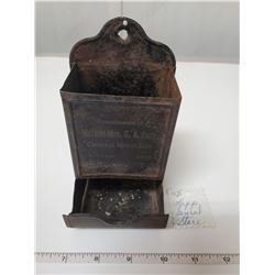 LAPP GENERAL STORE - 1925 MATCHBOX HOLDER - DAHINDA, SK
