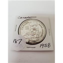 CANADA 1958 SILVER DOLLAR