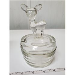 DEPRESSION ERA CANDY DISH, BAMBI ON NEST