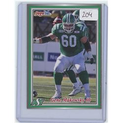 GENE MAKOWSKY, SASKATCHEWAN ROUGHRIDERS OL, CFL FOOTBALL CARD. 2011 JOGO. GEM UNC.