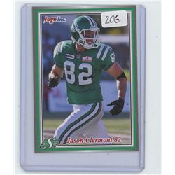 JASON CLERMONT, SASKATCHEWAN ROUGHRIDERS REC, CFL FOOTBALL CARD. 2011 JOGO. GEM UNC.