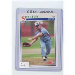 STEVE FREY, RHP, MONTREAL EXPOS, ML BASEBALL CARD. 1991 SCORE. GEM UNC