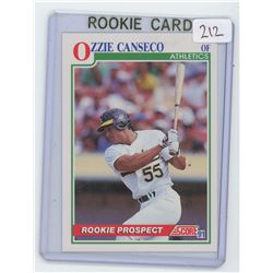 OZZIE CANSECO, OF, OAKLAND ATHLETICS, ML BASEBALL CARD. ROOKIE PROSPECT. 1991 SCORE. GEM UNC