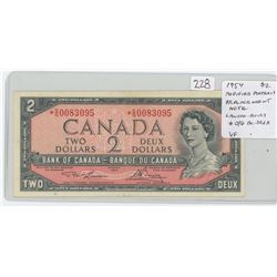 1954 MODIFIED PORTRAIT REPLACEMENT NOTE. LAWSON-BOUEY SIGNATURES. *O/G PREFIX. BCF-38DA. VF.