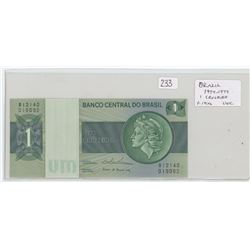 BRAZIL. 1974-1979. 1 CRUZEIRO. P-191AB. UNC.