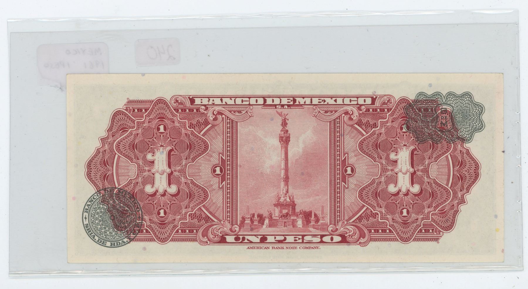 MEXICO. 1961 1 PESO. MAYAN CALENDAR. P59G. UNC.