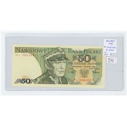 POLAND. 1988 50 ZLOTYCH. GENERAL SWIERCZEWSKI. P-142C. UNC.
