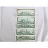 Image 2 : 5 ONE DOLLAR BILLS 1867 -1967