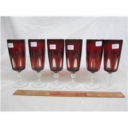 6 RUBY RED GOBLET MADE IN FRANCE 6 INCH NO DAMAGE