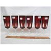 Image 1 : 6 RUBY RED GOBLET MADE IN FRANCE 6 INCH NO DAMAGE