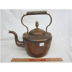 ANTIQUE ENGLISH COPPER KETTLE HAND MADE CIRCA 1870