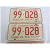 Image 1 : PAIR OF 1973 SASKATCHEWAN LICENSE PLATES