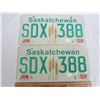 Image 1 : PAIR OF 1989 SASKATCHEWAN LICENSE PLATES