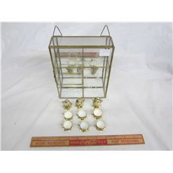 MINIATURE TEA SET WITH HANGING  DISPLAY CABINET