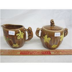 BEAVER POTTERY CREAM AND SUGAR