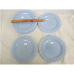 12 PYREX DELPHITE BLUE 9 AND 1/4 INCH PLATES NO DAMAGE