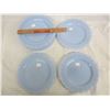 Image 1 : 12 PYREX DELPHITE BLUE 9 AND 1/4 INCH PLATES NO DAMAGE