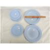Image 1 : 21 PIECES OF PYREX DELPHITE BLUE 13 SAUCERS, 3 PLATES 6 5/8", 5 PLATES 9.25" NO DAMAGE