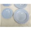 Image 2 : 21 PIECES OF PYREX DELPHITE BLUE 13 SAUCERS, 3 PLATES 6 5/8", 5 PLATES 9.25" NO DAMAGE