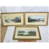 Image 1 : 3 ANTIQUE PASTELS SIGNED FRAMED 11 X18