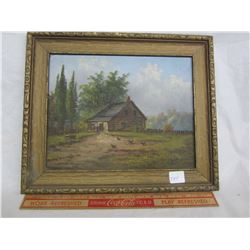 FRAMED NAIVE OIL PAINTING