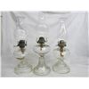 Image 1 : 3 ANTIQUE OIL LAMPS COMPLETE NO DAMAGE