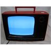 Image 1 : VINTAGE ORANGE SEARS BLACK AND WHITE TV WORKING