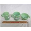 Image 1 : LOT OF 3 JADITE FIRE KING MUGS HEAVY 2 TALL 1 SHORT