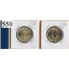 Image 1 : 2020 75TH ANNIVERSARY - END OF WW II - $2.00 COINS - COLOURED & NON COLOURED