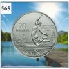 Image 1 : 2014 CANADIAN $20 SILVER COIN - .9999 PURE SILVER - SUMMER TIME